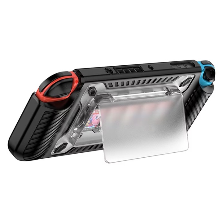 Защитен калъф за игрова конзола Nintendo Switch OLED, ергономичен дизайн, устойчив на надраскване, със слот за карта, черен