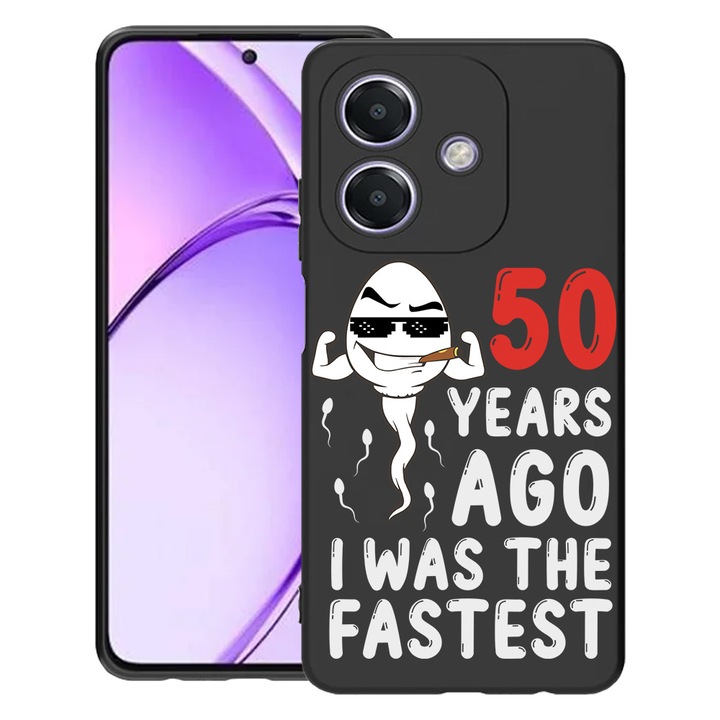 BestCase® Husa Slim Silicon pentru OPPO A60 5G / A40M / A40, 50 Years ago I Was the fastes, 1994500 B 1902