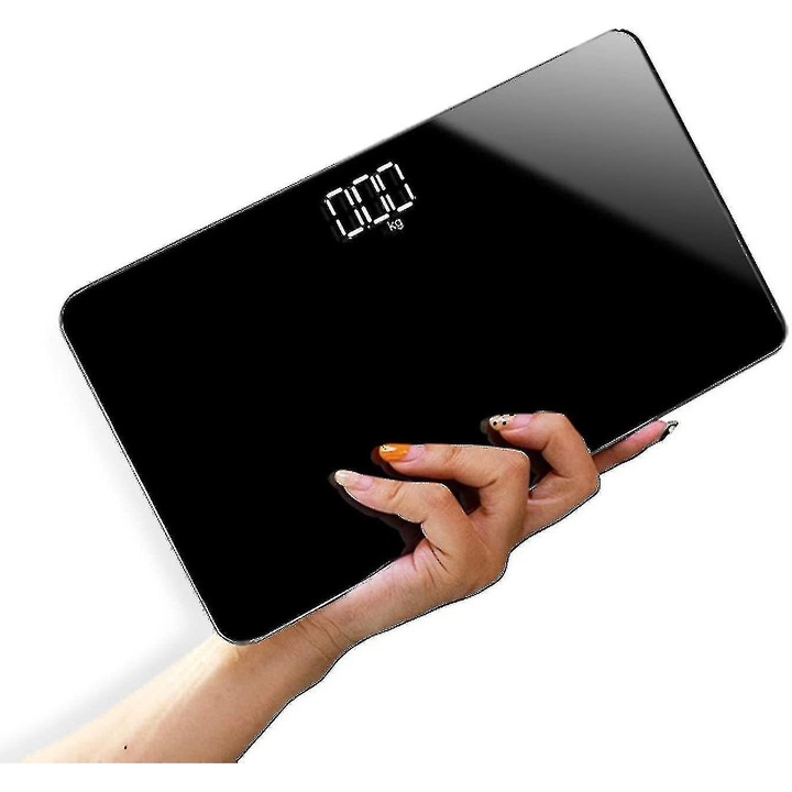 Cantar de baie digital, compact, cu senzor de precizie, 9.8x5.5 inch, USB reincarcabil