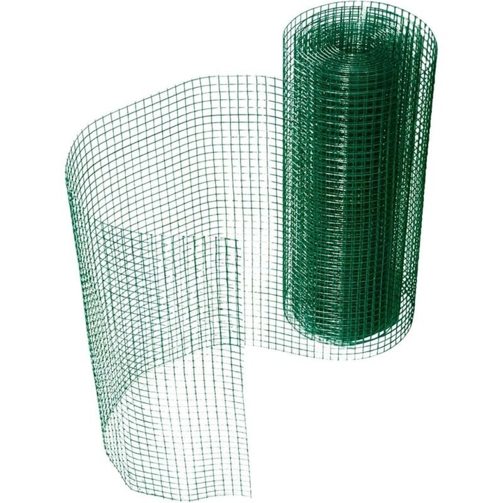Plasa de gradina verde, 1mx3m, mesh patrat 15x15mm, rezistent la intemperii, utilizare flexibila