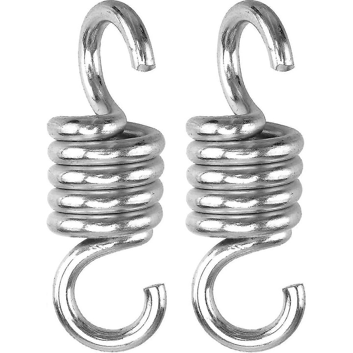 Set 2 arcuri pentru hamac, 7mm, capacitate 500kg, argintii