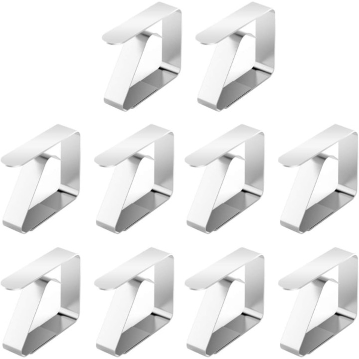 Комплект 10 щипки за фиксиране на покривката за маса, инокс