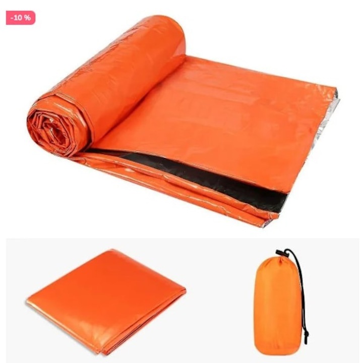 Set de 4 saci de dormit de urgenta impermeabili pentru camping, supravietuire, 91x200cm, portocalii