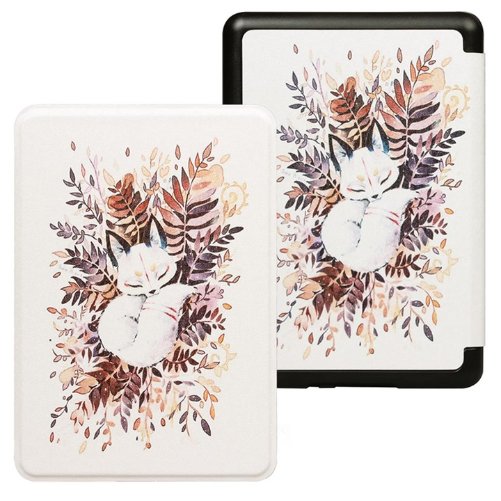Husa, pentru Kindle Paperwhite 2024 kpw6 (7 inch), cu functie automata de repaus/trezire, rezistenta la socuri, sundiguer, jungle sleeping fox