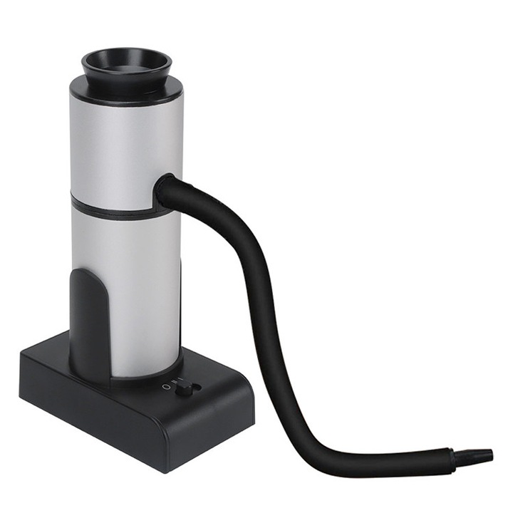 Afumatoare, reglare cu 2 viteze, intensifica aroma alimentelor, detasabila, foloseste aschii de lemn ca materie prima, potrivita pentru toate tipurile de mancare si vin, 90x56x155mm, argintie