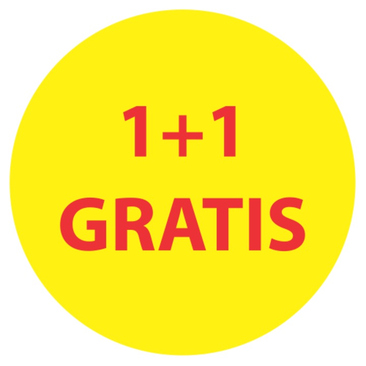 Set 50 Etichete promotionale 1+1 gratis, Autoadezive usor de aplicat, Cri-Flo, Culoare Galben, Diametru 40mm