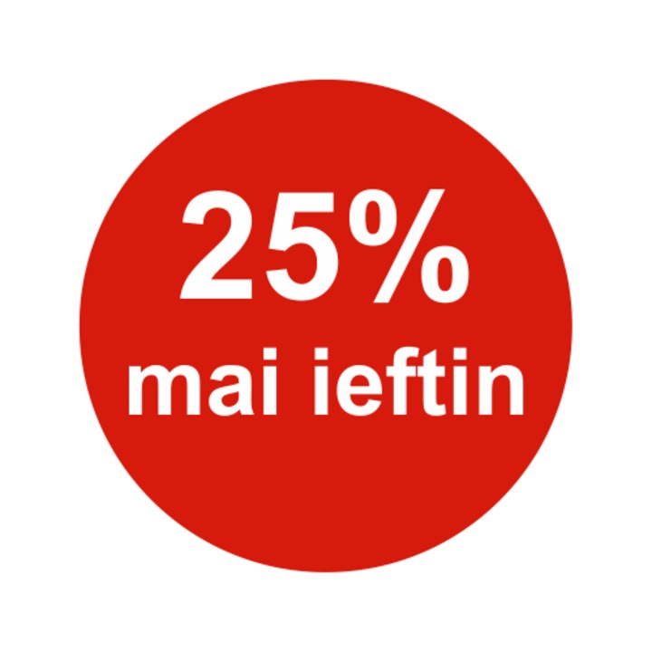 Etichete promotionale 25% mai ieftin, Autoadezive usor de aplicat, Cri-Flo, Culoare Rosu, Diametru 40mm