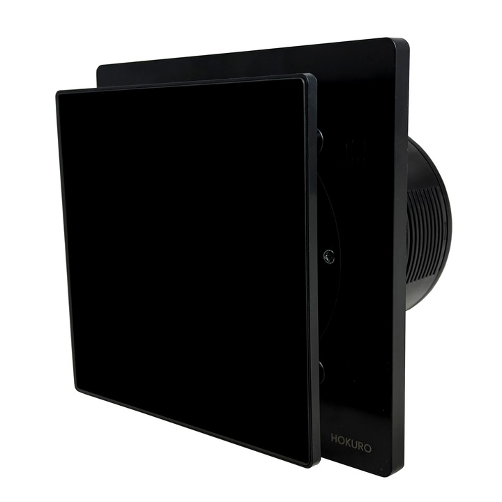 Ventilator baie NORTADA HOKURO HOK BG-120 S, panou sticla, 120mm, negru, 15W