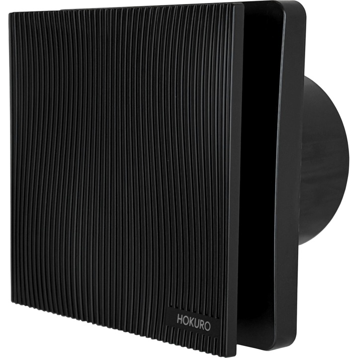 HOKURO OKU BP-100 H fürdőszobai ventilátor, higrosztáttal és időzítővel, fekete, 100mm