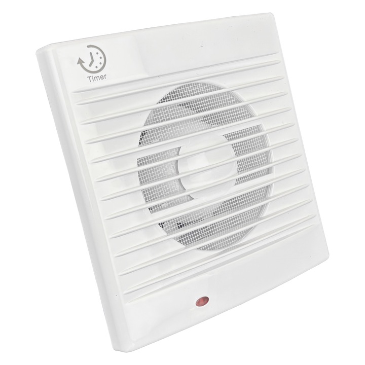 Ventilator de baie HOKURO UKO WP-100 T, timer, alb, 100mm