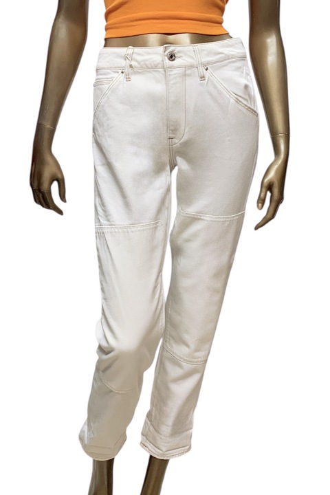 Blugi de dama G-Star RAW Faeroes Zip Mid Boyfriend 7350755 16113-22, Kana White Denim, Bumbac, W27-L32, Alb