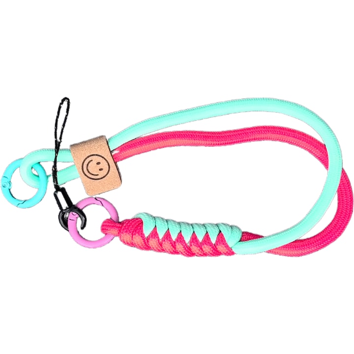 Snur pentru telefon, Lucrat manual, Universal, Turcoaz/Roz