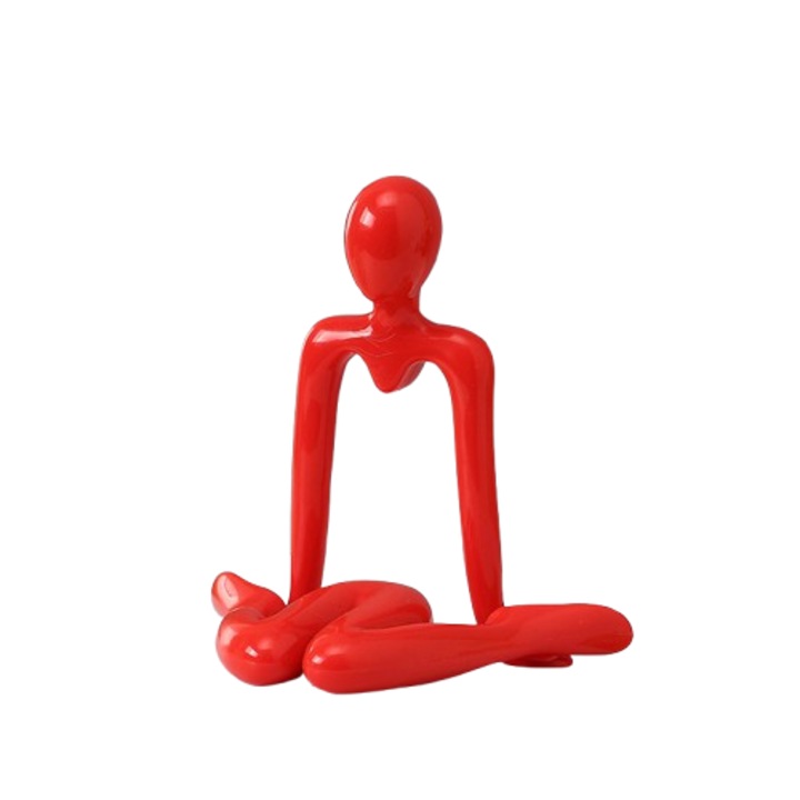 Ornament figura abstracta, stil nordic, ABS, Rosu, stil 4