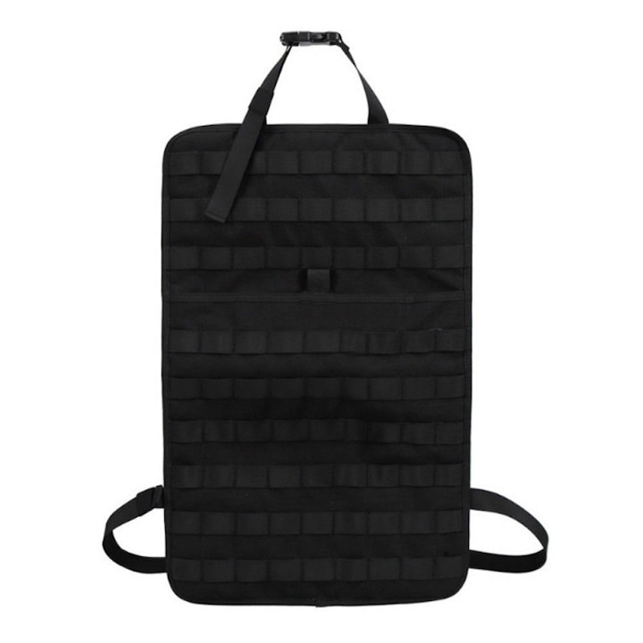 Organizator de Montat pe Scaun Auto, Pentru Sortare Lucruri si Protejare Tapiterie, Molle,negre