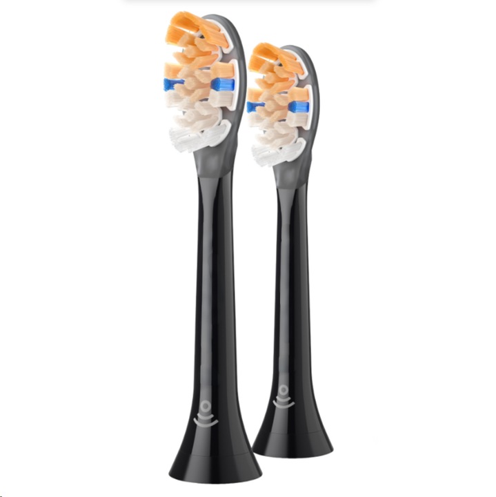 Комплект от 2 резервни глави за електрическа четка за зъби, За Philips Sonicare A3 Premium All in One, Черни
