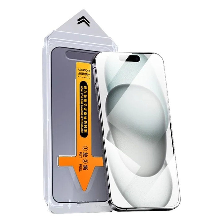 Folie protectie telefon, Sticla securizata, Pentru iPhone 16 Pro Max, Transparent