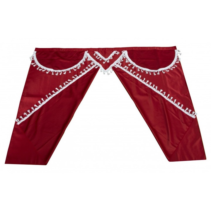 Комплект завеси за кабина на първокласен камион, универсален, съвместим с MAN, червен цвят