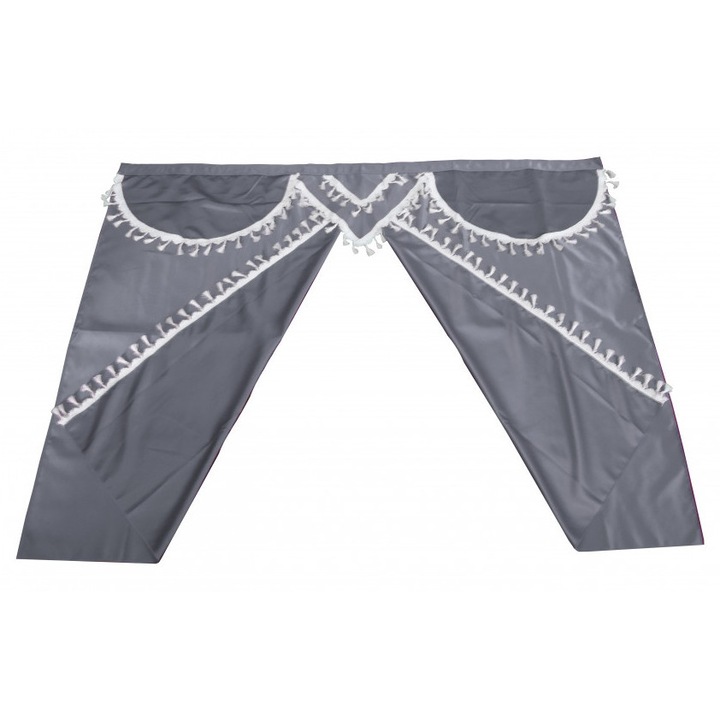 Комплект завеси за кабина на камион Premium, универсални, съвместими с MAN, сив цвят