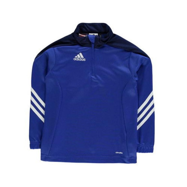 Gyerek sportpulóver, Adidas, Sere 14 cipzáras, poliészter, kék