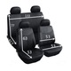 Комплект калъфи за автомобилни седалки, универсални, предни и задни, екокожа, черни със сиво