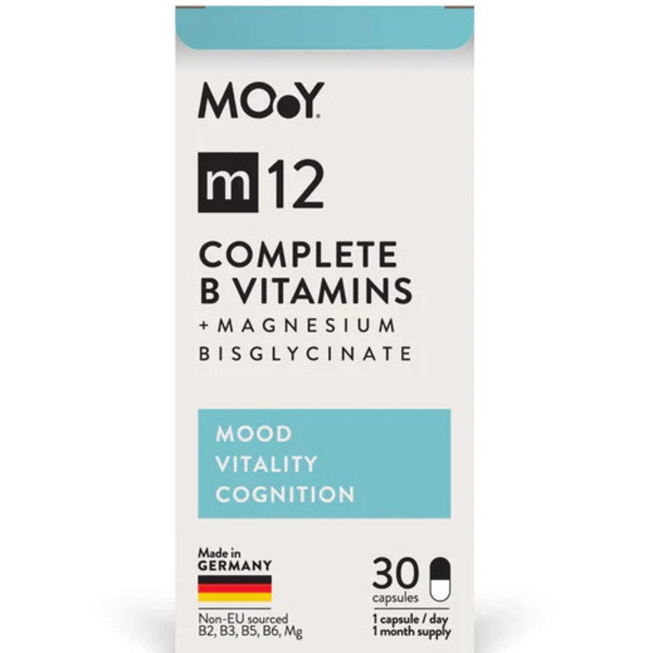 Supliment alimentar M12 Complete B Vitamins + Magnesium Bisglycinate, 30 capsule, 19,83 g