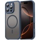 Husa pentru iPhone 11 Pro Max, SKYDDAR INNOVATION, HaloFrost MagSafe II, Antisoc, set cu sticker, Bleumarin