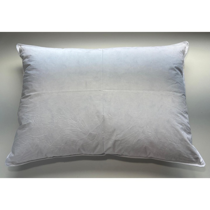 Perna PopClean din 50% puf de gasca, alb natur, 1150 g, umplutura usoara, dos din bumbac 100%