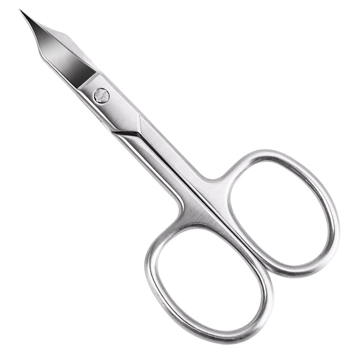 Foarfeca Profesionala Pentru Unghii si Cuticule, Lama Dreapta, Otel Inoxidabil, Design Ergonomic, Pentru Manichiura si Pedichiura, Taiere Precisa, Argintie