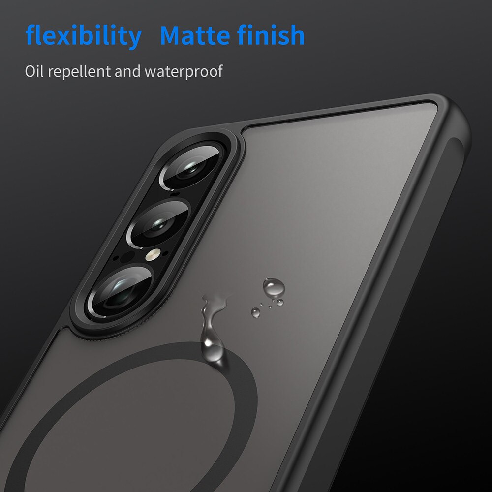Husa pentru Sony Xperia 1 VIII Comari® Pulse, compatibila MagSafe, protectie anti-soc, bumpere ranforsate, finisaj mat antiamprenta, spate translucid, Negru