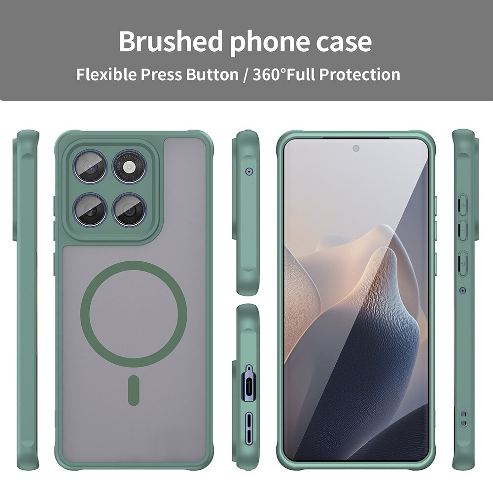 Husă pentru Motorola Edge 60 / 60 Fusion, HaloFrost II, verde, protecție multi-directională, compatibilitate MagSafe