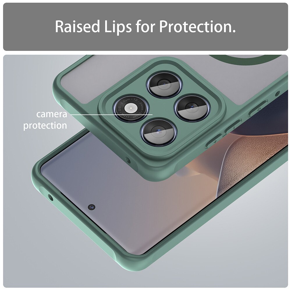 Husă pentru Motorola Edge 60 / 60 Fusion, HaloFrost II, verde, protecție multi-directională, compatibilitate MagSafe