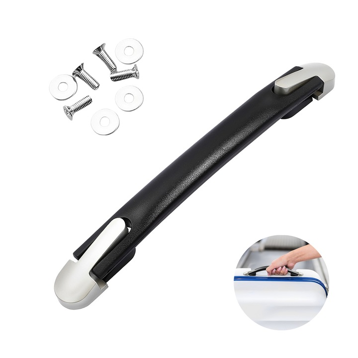 Maner bagaj, TREXORA, design ergonomic, prindere antiderapanta, plastic, negru