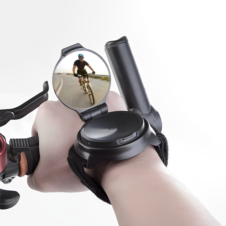 Огледало за обратно виждане за велосипед TREXORA, регулируемо на 360 градуса, черно, 22-35 мм, 45 г