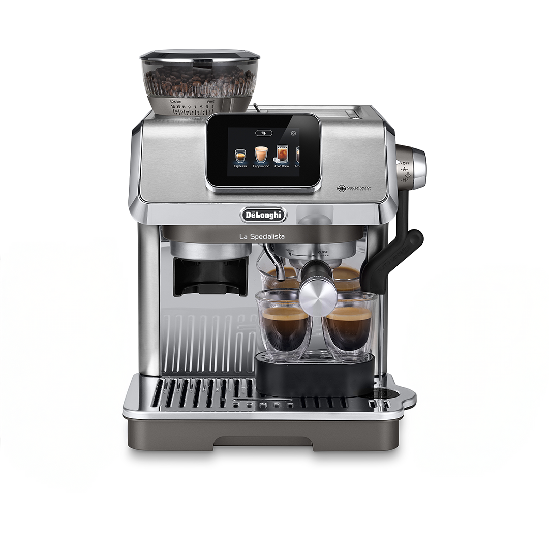Espressor manual De’Longhi La Specialista Touch EC9455.M, 1450 W, 15 bari, 10 bauturi prestabilite, Tehnologie Auto LatteArt, metalic