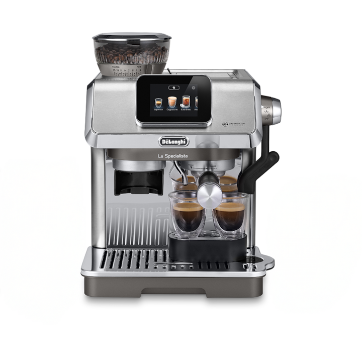 De’Longhi La Specialista Touch EC9455.M kézi eszpresszógép, 1450 W, 15 bar, 10 előre beállított ital, Auto LatteArt technológia, fém