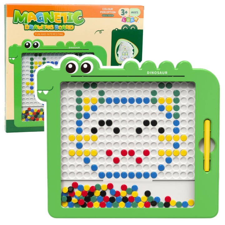 Mágneses kirakós mozaik dinoszaurusz zöld kártyák 20 modell