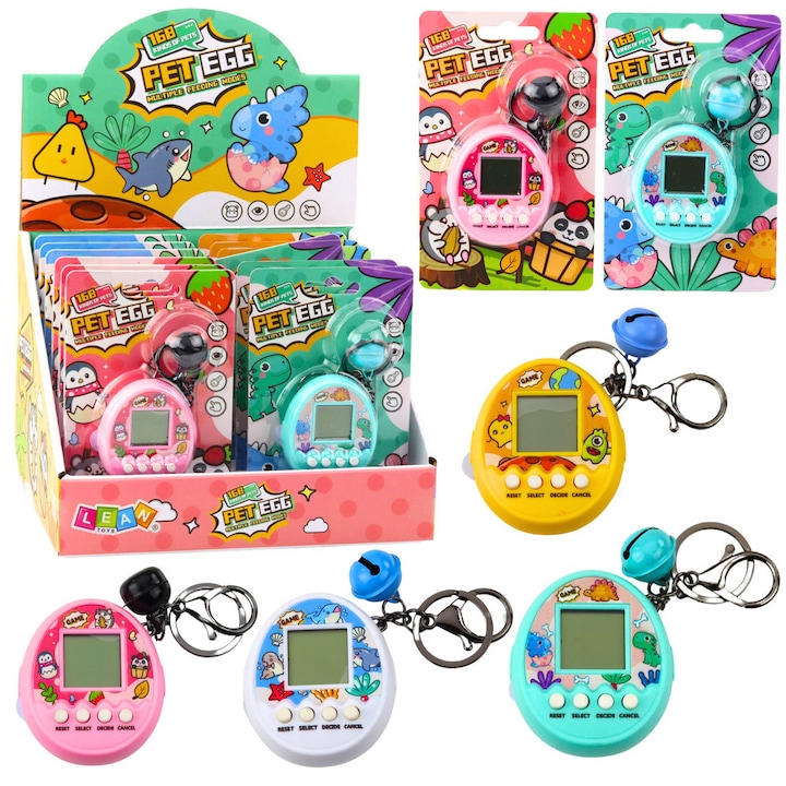 Електронен ключодържател Tamagotchi Pet Egg със 168 животни и звънец