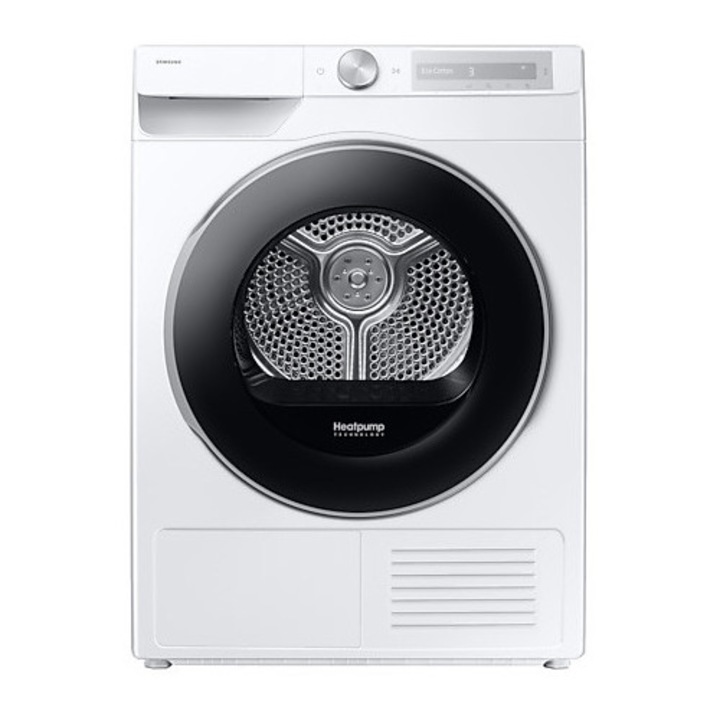 Uscator de rufe Samsung DV90DG6845LHU4, pompa de caldura, 9 kg, Clasa A, SmartThings, AI Control, Hygiene Care, AI Dry+, WiFi , Alb