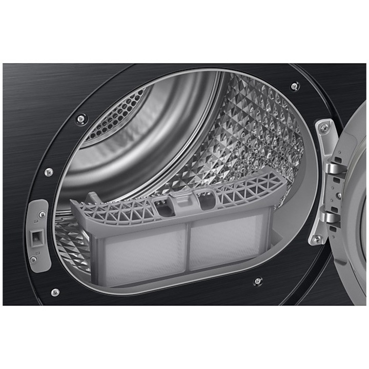 Uscator de rufe Samsung DV90DB8845GBU4, pompa de caldura, 9 kg, Clasa A, SmartThings, AI Control, Hygiene Care, AI Dry, Silent Dry, WiFi , Negru