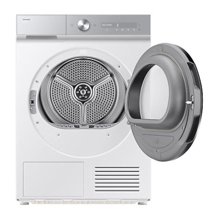 Uscator de rufe Samsung DV90DB8845GHU4, pompa de caldura, 9 kg, Clasa A, SmartThings, AI Control, Hygiene Care, AI Dry, Silent Dry, WiFi , Alb