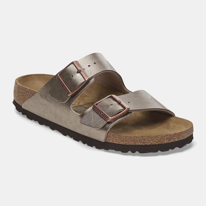 Papuci Birkenstock Arizona, Birko-Flor, sintetic/piele intoarsa, auriu, 39 EU