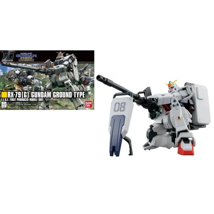 Фигурка Gundam Bandai RX-79 (G) Ground Type 1/144 HG, пластмаса, оптимални детайли, отличителни цветове.