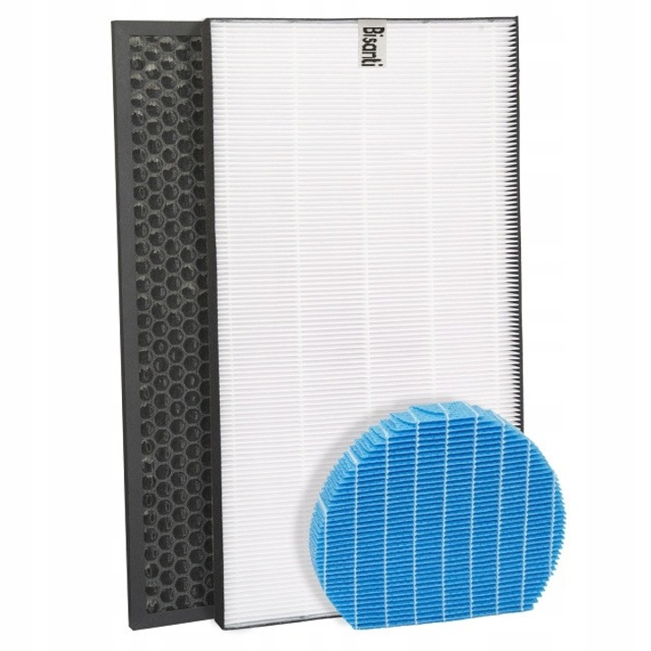 Set de filtre de schimb Bisanti FZ-D60HFE, FZ-D60DFE, FZ-A61MFR pentru purificator SHARP KC-D60EUW, HEPA, carbon, apa