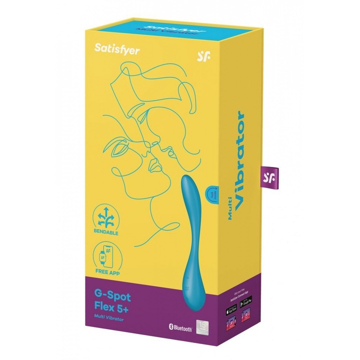 Вибратор G-Spot Flex 5 Connect App, Luka, водоустойчив, силиконов, 15 см