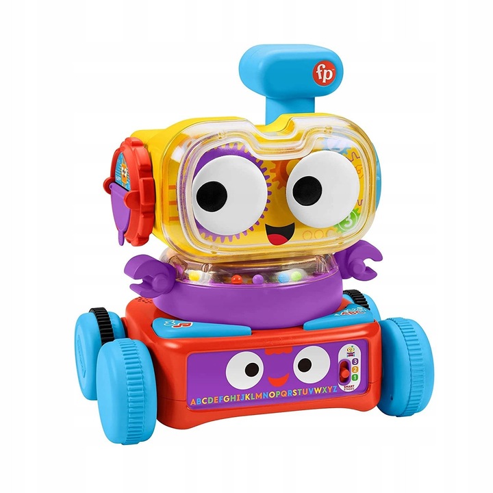 Fisher Price játékrobot, 4 az 1-ben tanuló, interaktív, 3 tanulási szint, többszínű