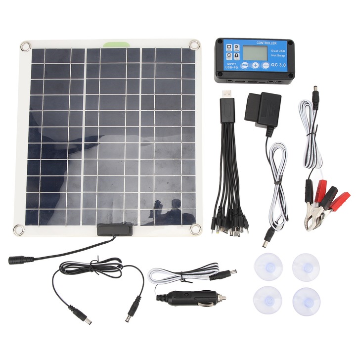 Panou solar portabil 200W cu controler impermeabil IP67 20A