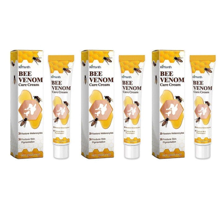 Vitiligo kezelő krém méhméreggel, 3 db-os szett, 3x1.8x12.5cm, Ximonth