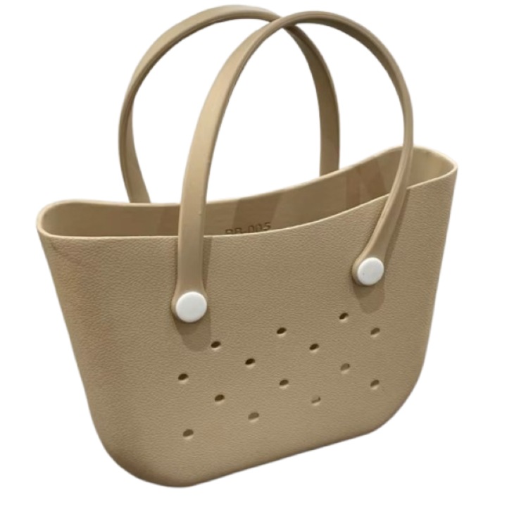 Multifunkcionális bevásárlótáska, elasztomer polimer, vízálló, 40x12x30cm, bézs