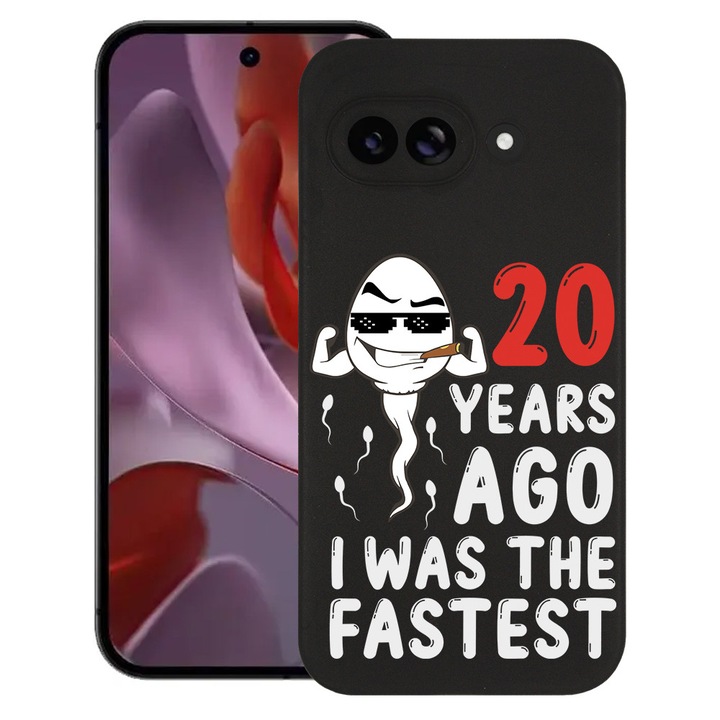 BestCase® Husa Slim Silicon pentru Google Pixel 9a, 20 Years ago I Was the fastes, 1926335 B 1896