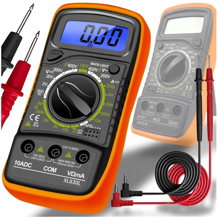 Multimetru digital Avante, ecran LCD iluminat, set complet, dimensiuni 143x72x34,7 mm – instrument precis pentru masuratori electrice